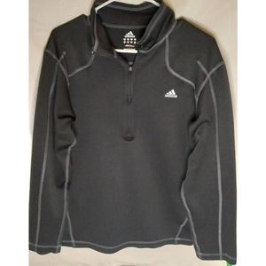 Adidas Women Black Size Medium Activewear Jacket 1/4 Zip Moisture Wicking